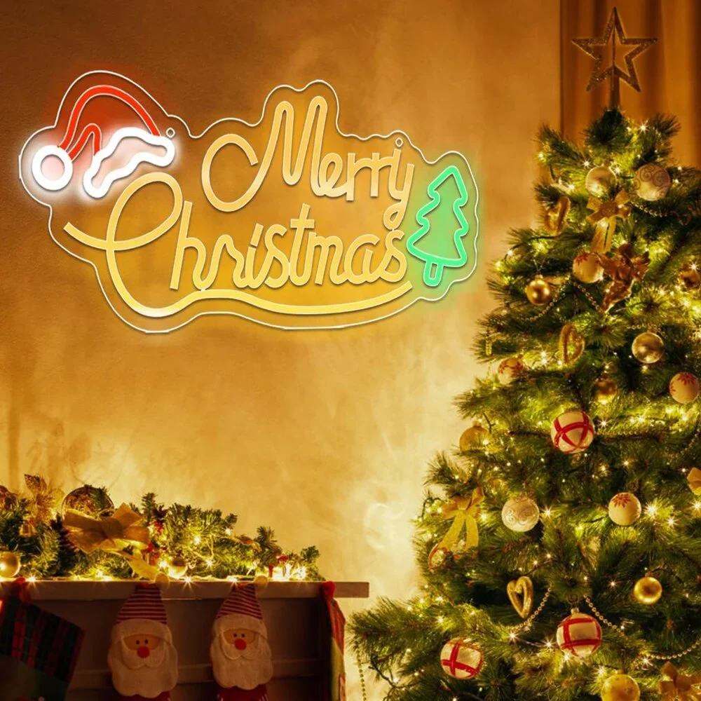 Neon Sign Light Battery USB Powered Warm White LED Base Christmas Decoration